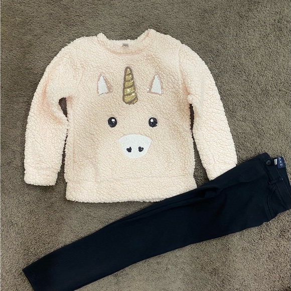 Girls fluffy Unicorn Sweater Jeggings outfit size 14 - Picture 2 of 6